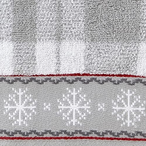 SKL Home Christmas/Winter Whistler Plaid Bath Towel, 100% Cotton, Gray | 500 GSM. Soft & absorbent plaid jacquard. Great for holiday gifting. - color: Whistler Plaid, style: Bath Towel