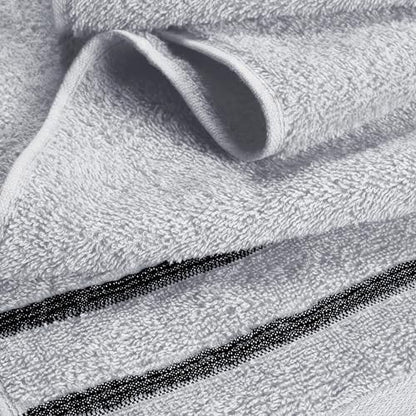 MyOwn Ultra Soft 6 Pack Cotton Towel Set, Contains 2 Bath Towels 28x55 inch, 2 Hand Towels 16x24 inch & 2 Wash Coths 12x12 inch, Ideal Everyday use, Compact & Lightweight - Light Grey, 71642 - color: Light Grey, size: 6-Piece Towel Set