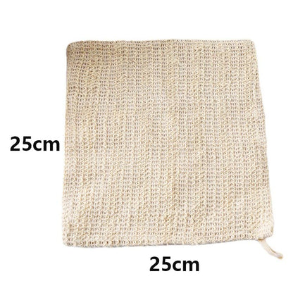 2 Pack Cotton Linen Body Exfoliating Washcloths, 25 x 25cm Bath Body Scrub Foaming Square Towel Cloth.