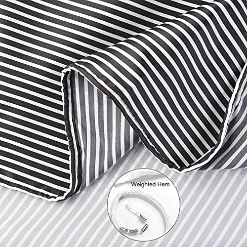 Extra Wide Shower Curtain Mens Bathroom Black and Gray, Wrap Around Microfiber Cloth Fabric 18 Hooks,108" W×72" H Inch - color: Blackgrey, size: 108"W x 72"L (Pack of 1)