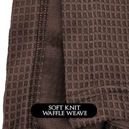 Canyon Rose Waffle Weave Long Spa Wrap, One Size, Brown | Luxurious Waffle Knit Body Wrap, Generous Length, Elasticized Top with Touch-and-Close Fastener, Machine Washable - color: Brown