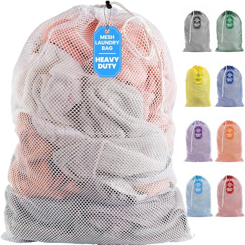 Handy Laundry Mesh XL Laundry Bag 24"x36", Heavy Duty Drawstring, White | XL 24x36 Mesh Laundry Bag, Secure Drawstring, Heavy Duty, Machine Washable, for Delicates Dorm Travel Storage, White - color: White