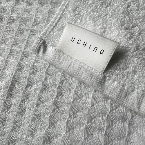 UCHINO Waffle Twist Cotton Hand Towel Absorbent Quick Dry 20x30, Grey, 1 Pc - color: Grey, size: Hand Towel
