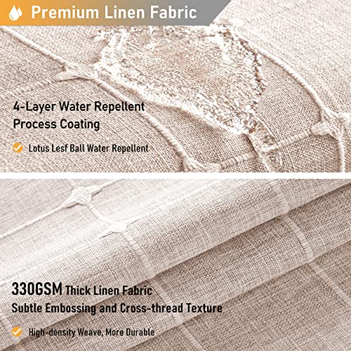 BTTN Stall Boho Farmhouse Linen Heavy Duty Shower Curtain, 36x72, Tan/Taupe | Half Size, 330GSM Linen Blend, 3-side Tassels, Water Repellent Fabric, 6 Plastic Hooks, Rustic Bohemian, Machine Washable - color: Taupe, size: 36"W x 72"L (Pack of 1)