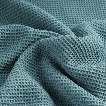 POLYTE 380 GSM Poly Blend Microfiber Quick Dry Waffle Bath Towel, 30x60 in | 2 Pack, Oversize, Lint Free, Body Towel - color: Green