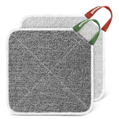 ZOMCHI 2 Count Wash Cloths, Exfoliating Washcloth with Dual Texture for Face and Body, Exfoliating Wash Cloth for Showering (Deep and Gentle) | Exfoliating Washcloth Creates Rich Lather, Quick-Drying Face Cloth, Exfoliating Wash Cloth for Showering (Deep
