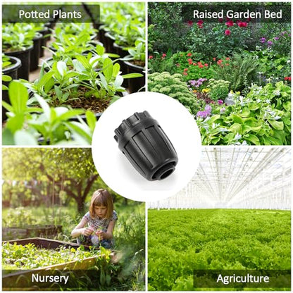 1/2 Inch Drip Irrigation End Plug Fittings, 12 Pieces 1/2'' Drip Line Barbed Locked End Cap Connectors for 1/2 Inch Irrigation Tubing (1/2" ID x 0.650" OD) for Garden Watering System - size: 1/2" Nut Plug 12 Pcs