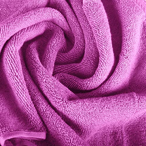 BY LORA 660 GSM Bath Towel Set of 6, 100% Ring-Spun Cotton Terry, 2 Bath Towels + 4 Hand Towels, Hotel Quality, Heavyweight Plush, Lavender - color: Lavender, size: 6-Piece Set