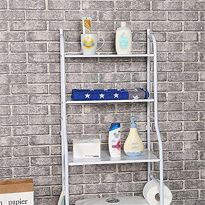 3-Tier Bathroom Organizer Ladder Shelf, Over Toilet Shelf Paper Holder Organizer, Over The Toilet Storage