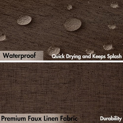 MIULEE Linen Fabric Shower Curtain Brown W72*L72 12 Metal Hooks | Washable, Modern, Heavy Duty, Shower Curtain Set, Waterproof Thick Cloth Shower Curtains, Bathroom Bathtub - color: Brown, size: 72"W x 72"L (Pack of 1)