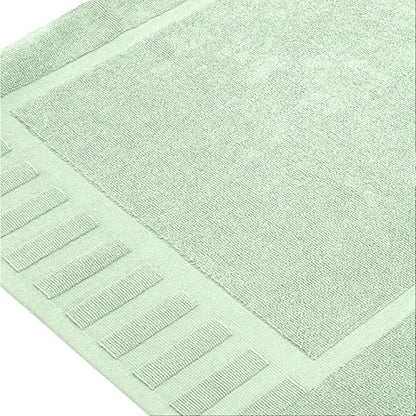 White Classic Luxury Bath Mat Floor Towel Set - Absorbent Cotton Hotel Spa Shower/Bathtub Mats [Not a Bathroom Rug] 22"x34" | 2 Pack | Mint Green - color: 10: Mint Green