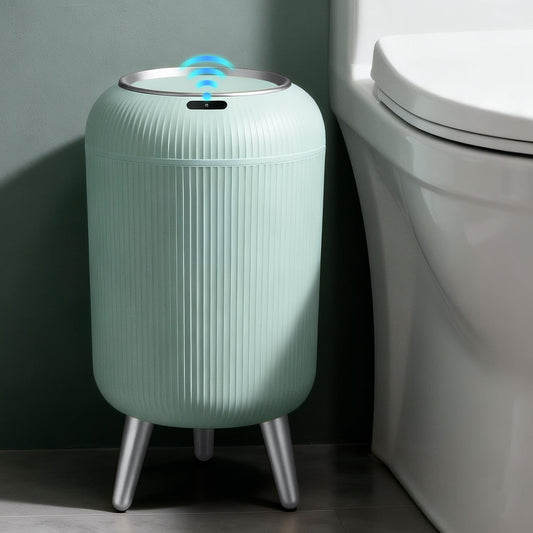 Touchless Sensor Bedroom Trash Can with Lid,Small Wastebasket(Blue) | Automatic Diaper Garbage Can,Convenient and Hygienic Easy to Use,Mini Motion Sensor Trashcan for Office/Bathroom/Outdoor/Dorm - color: Blue