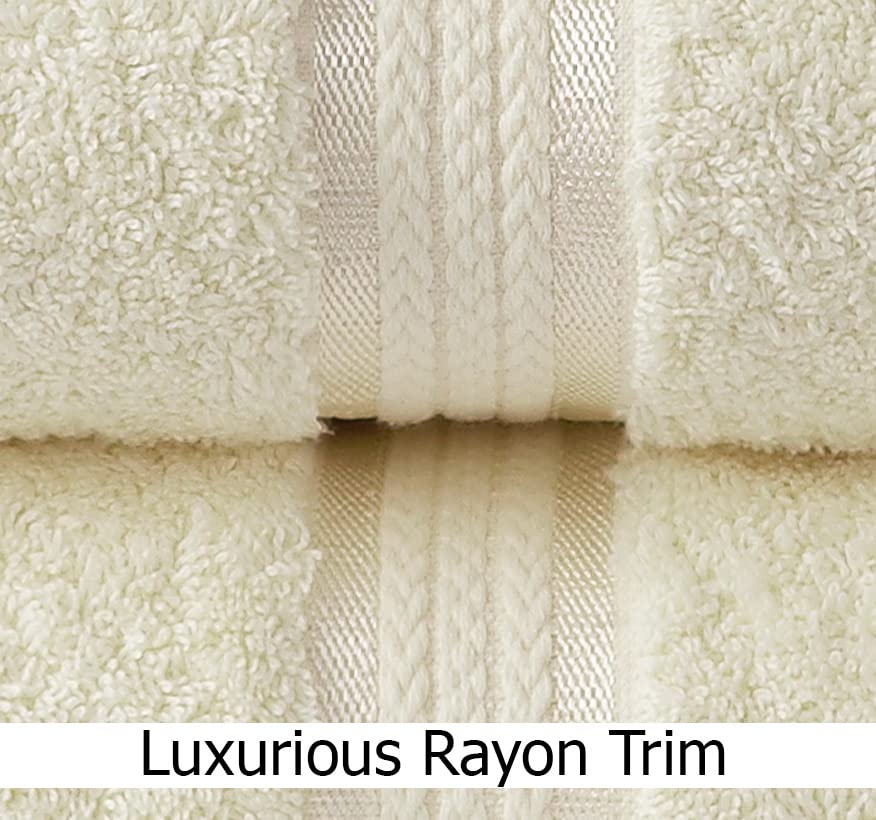 COTTON CRAFT Ultra Soft Washcloths -12 Pack- 12x12-100% Cotton Facecloths - Baby Wash Cloths - Absorbent Quick Dry Everyday Luxury Hotel Bathroom Kitchen Spa Gym Pool Camp Dorm - Easy Care - Ivory | Large 12x12 inch Ivory Wash Cloths - Plush 580 GSM Absor