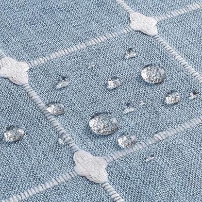 Boho Farmhouse Classic Plaid Linen Tassel Shower Curtain Blue,36x72 | Small Stall Half Size,310GSM Linen Blend Heavy Duty Cloth,3-side Tassels,Wrinkle Resistant,Rustic Bohemian Country design - color: Blue, size: 36"W x 72"L (Pack of 1)