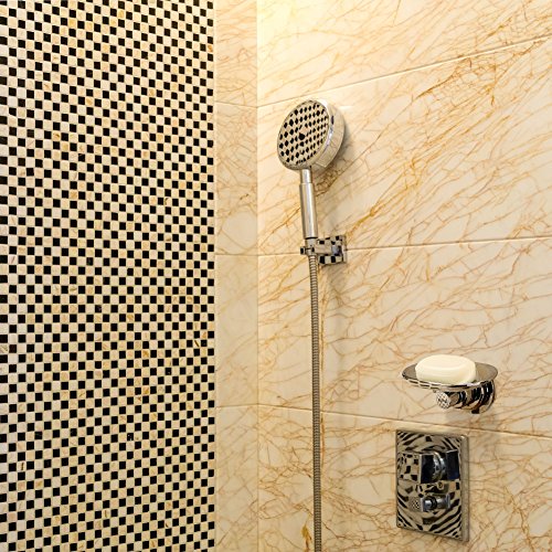BOPai Elegant Suction Cup Soap Dish, Chrome | Repositionable & Powerful Vacuum Suction