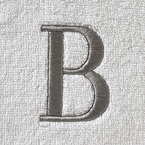 SKL Home Casual Monogram Hand Towel Set, B, 16x26, White 2 Count - color: Casual Monogram Hand Towel Set, size: Hand Towel Set, style: B