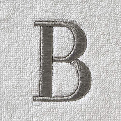 SKL Home Casual Monogram Hand Towel Set, B, 16x26, White 2 Count - color: Casual Monogram Hand Towel Set, size: Hand Towel Set, style: B