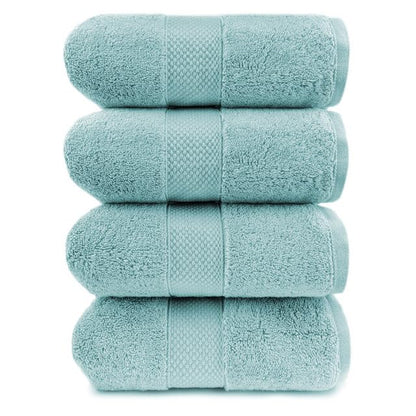 Maisonette Loft Egyptian Cotton Turkish Bath Towels, Soft, Absorbent, Ideal Quick Dry Large Luxury Bath Towel Set for Shower (30" x 58", 4 Pack), Turquoise - color: Turquoise, style: Bath Towel Set of 4 - 30 x 58