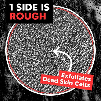 Double-Sided Exfoliating Washcloth, Body Scrubber for Shower, Hand Pocket | Rough & Soft Texture, Fast Drying, Deep Clean, Smooth Skin, Men or Women, 2 Count Pack, Bye Bye Loofah