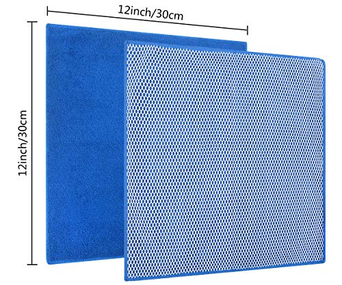 Dish Cloth for Washing Dishes Kitchen Washcloth Cleaning Cloth | 12x12inch 20pack Kitchen Towels Rags, Microfiber Cleaning Cloths, Wash Cloths with Poly Scour Side, Wholesale, Dark Blue - color: Dark Blue, size: 12inchx12inch 20pack