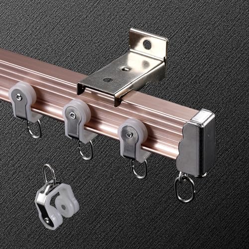 Flexible Aluminum Ceiling Curtain Rail 3.3ft-13.1ft Bendable Ceiling Track, Ceiling/Wall Mount Curtain Rail System For Curved Shower Curtain, RV, Strong And Durable ( Color : Rose gold Wall Mount , Si - color: Rose Gold Wall Mount, size: 6.2ft