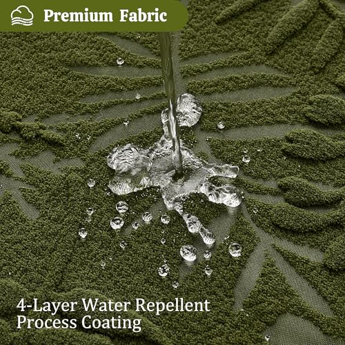 Extra Long Olive Green Shower Curtain Lace, 72 x 84 Tufted Tropical Plant Textured Shower Curtain Modern Chic Soft Fabric Shower Curtains for Bathroom - color: Olive Green, size: 72"W x 84"L (Pack of 1)