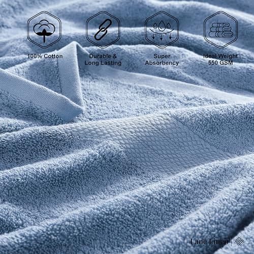 LANE LINEN Large Bath Sheet Soft Absorbent Quick Dry 2 Pack - Allure | Extra Large Bath Towels - Ring-Spun Durability, Generously Sized, Oversized & Roomy, Lightweight & Breathable - color: 06: Cerulean Blue, size: 2 Piece Bath Sheets