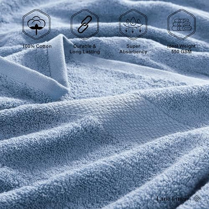 LANE LINEN Large Bath Sheet Soft Absorbent Quick Dry 2 Pack - Allure | Extra Large Bath Towels - Ring-Spun Durability, Generously Sized, Oversized & Roomy, Lightweight & Breathable - color: 06: Cerulean Blue, size: 2 Piece Bath Sheets