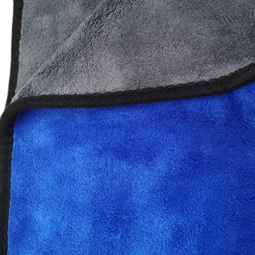 Large Microfiber Drying Towel for Car, Great Thick Soft Plush Towels, 36 x 24inches 800GSM Thickness, Quality, Washable, Absorbency No Scratch Lint Free Drying Towel (36 x 24inches,Grey-Blue,1pack) - color: 36 X 24inches,grey-blue,1pack