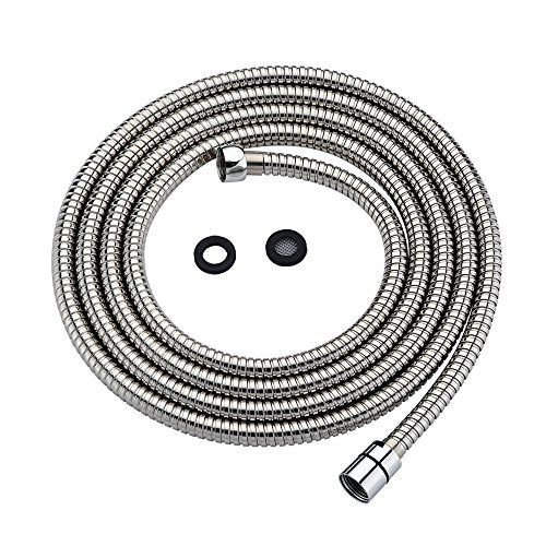 Purelux Shower Head Hose 118 Inches (3 Meters or approx. 10 Feet) Extra Long Handheld Showerhead Extension, Universal Replacement Made of Stainless Steel Polished Chrome - size: 118"
