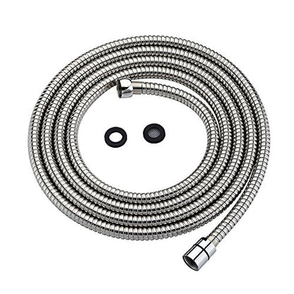 Purelux Shower Head Hose 118 Inches (3 Meters or approx. 10 Feet) Extra Long Handheld Showerhead Extension, Universal Replacement Made of Stainless Steel Polished Chrome - size: 118"