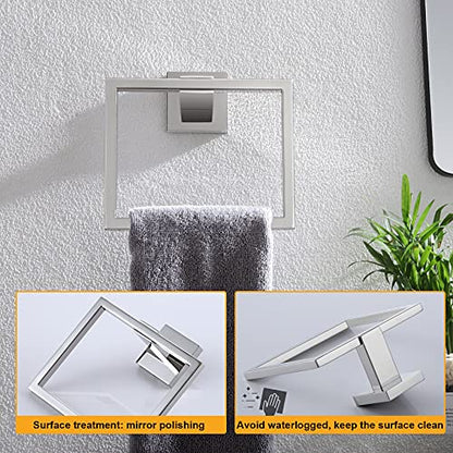 KOKOSIRI Bathroom Towel Holder Bath Towel Ring Towel Hanger Towel Rack Wall Mounted Stainless Steel Mordern Style, Polished Chrome, B3004CH - color: Polished Chrome, size: 1 Pack