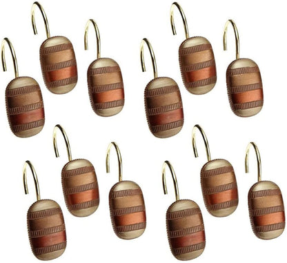 Zahari Home 13pc Contempo Bathroom Shower Curtain Sets Luxury Classic Shower Curtain & 12 Shower Curtain Hooks Contemporary Fabric Shower Curtain Unique Design Stylish Striped Shower Curtain Set - color: Contempo, style: Shower Curtain and 12 Shower Hooks
