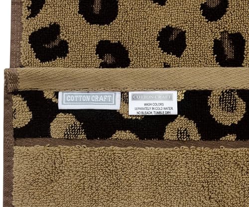 COTTON CRAFT Oversized Bath Sheet - 2 Pack 100% Cotton Animal Print Towels | Extra Large 35 x 84 Leopard Cheetah Africa Safari 500 GSM Bath Sheet - Soft Absorbent Luxury Bathroom Shower Jacquard Towels - color: 2 Pack Bath Sheet