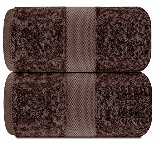 White Classic Luxury Soft Brown Bath Sheet Towels - 650 GSM Cotton Luxury Bath Towels Extra Large 35x70 / Highly Absorbent and Quick Dry/Hotel Collection Extra Large Bath Towels Oversized, 2 Pack - color: 20: Brown