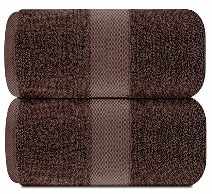 White Classic Luxury Soft Brown Bath Sheet Towels - 650 GSM Cotton Luxury Bath Towels Extra Large 35x70 / Highly Absorbent and Quick Dry/Hotel Collection Extra Large Bath Towels Oversized, 2 Pack - color: 20: Brown