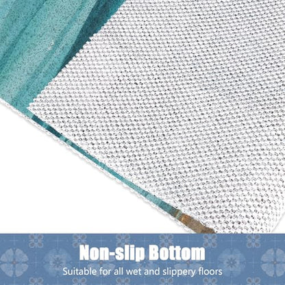 Upgraded Shower Mat Bathtub Mat Non Slip, 28x16 Inch, No Suction Cup Soft Textured PVC Loofah Tub Mat for Wet Area, Quick Drying - color: Brown Green, size: 28" x 16" (Rectangular)
