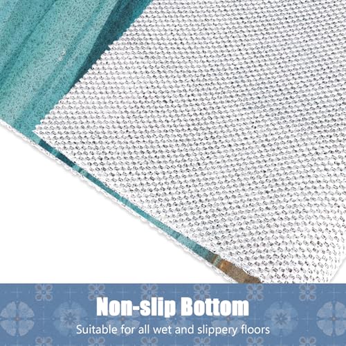 Upgraded Shower Mat Bathtub Mat Non Slip, 36x18 Inch, No Suction Cup Soft Textured PVC Loofah Tub Mat for Wet Area, Quick Drying - color: Brown Green, size: 36" x 18" (Rectangular)