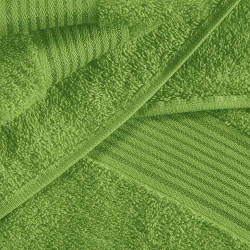 Ultra Soft 6 Pack Cotton Towel Set, Contains 2 Bath Towels 28x55 inch, 2 Hand Towels 16x24 inch & 2 Wash Coths 12x12 inch, Ideal for Everyday use, Compact & Lightweight - Kiwi Green - color: Kiwi Green