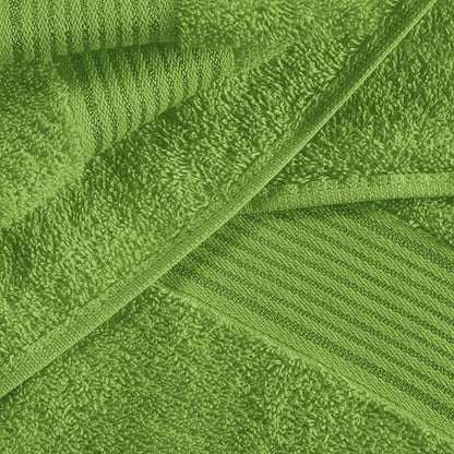 Ultra Soft 6 Pack Cotton Towel Set, Contains 2 Bath Towels 28x55 inch, 2 Hand Towels 16x24 inch & 2 Wash Coths 12x12 inch, Ideal for Everyday use, Compact & Lightweight - Kiwi Green - color: Kiwi Green