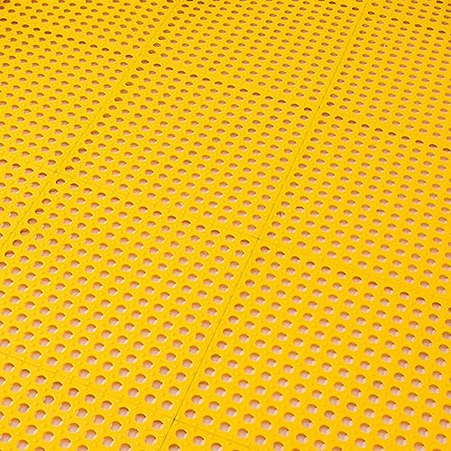 Tyenaza 10Pcs Bath Tub Shower Mat, Suction Cup Floor Mats Anti Slip Plastic Mosaic Bath Mat Tub Bathroom Mats for Kitchen Bathroom (Yellow) - color: Yellow