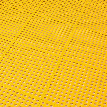 Tyenaza 10Pcs Bath Tub Shower Mat, Suction Cup Floor Mats Anti Slip Plastic Mosaic Bath Mat Tub Bathroom Mats for Kitchen Bathroom (Yellow) - color: Yellow