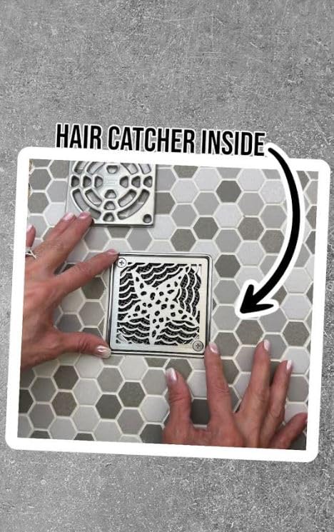 Starfish Designer Drains, Square Shower Drain Replacement for Kerdi Schluter Size (Brushed Stainless Steel) - color: Brushed Stainless Steel