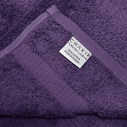Chakir Turkish Linens 100% Cotton Premium Turkish Towels for Bathroom | 16'' x 30'' (4-Piece Hand Towel, Plum) - color: Plum