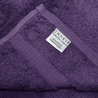 Chakir Turkish Linens 100% Cotton Premium Turkish Towels for Bathroom | 16'' x 30'' (4-Piece Hand Towel, Plum) - color: Plum