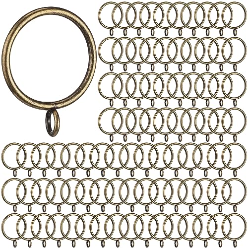 Maitys 100 Pcs Metal Curtain Rings with Eyelet 1.5-inch Inner Diameter Eyelet Curtain Rings for Drapery Clips Hooks for Sliding Window Bathroom Door Shower Rod (Bronze) - color: Bronze