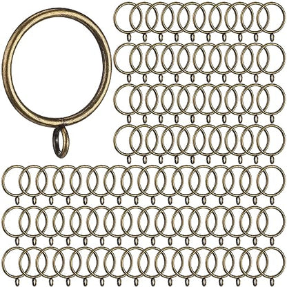 Maitys 100 Pcs Metal Curtain Rings with Eyelet 1.5-inch Inner Diameter Eyelet Curtain Rings for Drapery Clips Hooks for Sliding Window Bathroom Door Shower Rod (Bronze) - color: Bronze