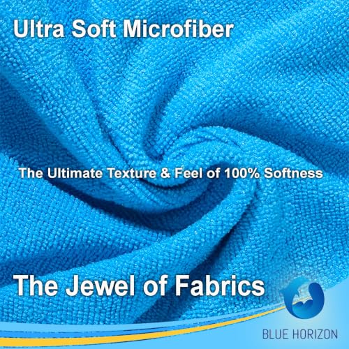 Microfiber Cleaning Towels, Pack of 24, Ultra Soft Plush Washcloth, All Purpose Premium Microfiber Detailing Cleaning Cloths Reusable Shop Towels (16" x 16", Sky Blue) - color: Sky Blue