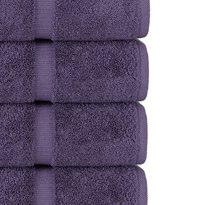 Chakir Turkish Linens 4 Piece Bath Towel Set, 100% Cotton Luxury Turkish Towels for Bathroom, Soft Absorbent Bath Towels, 27 x 54 Inches, Plum - color: Plum