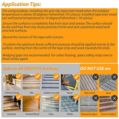 COSIMIXO 2" x 35Ft Yellow & Black Heavy Duty Anti Slip Tape for Stairs Outdoor/Indoor Waterproof Grip Tape Safety Non Skid Roll for Stair Steps Traction Tread Staircases Anti-Slip Strips - size: 2" x 35Ft Black